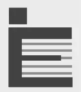 Enrollable logo, a form with the letter e.