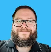 Profile image with blue background